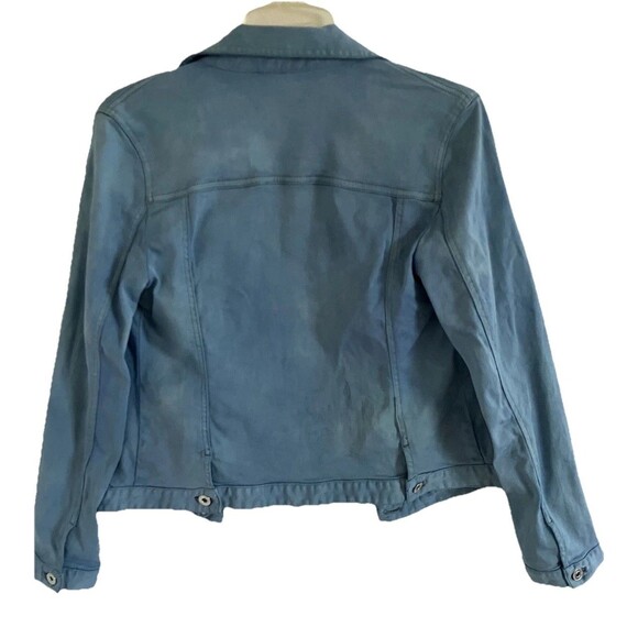 CHICO’S sz S / sz 0 Pigment Blue Cotton Stretch Classic Denim Jeans Jacket - Picture 4 of 6